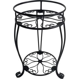 2 Tier Plant Stand, Metal Potted Holder Rack, Indoor Outdoor Multiple Flower Pot Shelf - Style 2