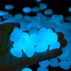 Outdoor Luminous Stones 100Pcs Glow in The Dark Pebbles Garden Moonlight Stones - white