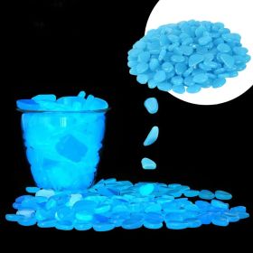 Outdoor Luminous Stones 100Pcs Glow in The Dark Pebbles Garden Moonlight Stones - blue