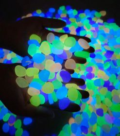 Outdoor Luminous Stones 100Pcs Glow in The Dark Pebbles Garden Moonlight Stones - rainbow