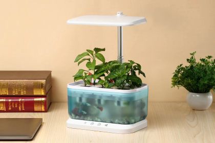 Mini Intelligent Hydroponic Planter Suitable For School, Family, Office, Home, Gift - Blue