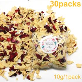 20/30/50pcs Natural Wedding Confetti Dried Flower Rose Petals Confetti Birthday Party Decor Biodegradable Bridal Shower Supplies - 30pcs champagne - C