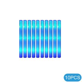 10Pcs Glow Sticks Bulk Colorful LED Foam Stick Cheer Bar Party Foam Glitter Glow Sticks Portable Luminous Atmosphere Party Props - Always light-blue -