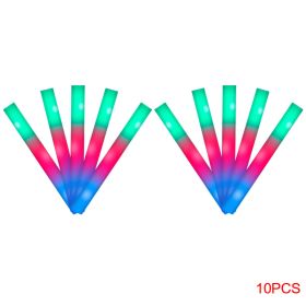 10Pcs Glow Sticks Bulk Colorful LED Foam Stick Cheer Bar Party Foam Glitter Glow Sticks Portable Luminous Atmosphere Party Props - Flickering-colorfui