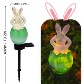 Cute Solar Garden Lights Easter Rabbit Solar LED Lights Waterproof Resin Landscape Lamp Outdoor Solar Lights Party Pathway Yard - LLA0012112-B - CN