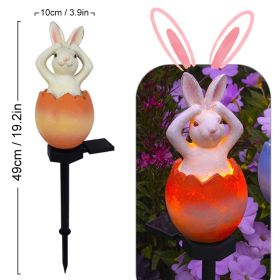 Cute Solar Garden Lights Easter Rabbit Solar LED Lights Waterproof Resin Landscape Lamp Outdoor Solar Lights Party Pathway Yard - LLA0012112-A - CN