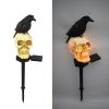 Solar Ground Plug Lights Crow Skull Floor Lamp For Halloween - style1