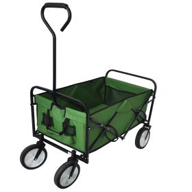 Folding Wagon Garden Shopping Beach Cart  - Green