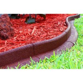 3" x 48" Black Rubber No Dig Landscape Garden Border Edging (Pack 6) - Red