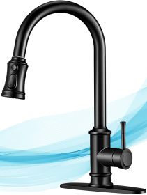 Kitchen Faucet- 3 Modes Pull Down Sprayer Kitchen Tap Faucet Head, Single Handle&Deck Plate for 1or3 Holes, 360¬∞ Rotation, Stainless Steel No Lead fo