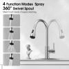 Touchless Kitchen Faucet-Smart Kitchen Sink Faucet sensor, 4Mode Pull Down Kitchen Sprayer, Fingerprint Resistant, Dual Temp. Handle with 1/3 Hole Dec