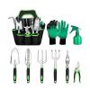 Garden Supplies Household Soil Loosening Shovel Planting Gardening Tools - Green - 9 Pcs