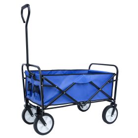 Folding Wagon Garden Shopping Beach Cart - Blue