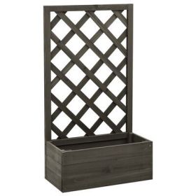 Garden Trellis Planter Gray 19.7"x9.8"x35.4" Solid Firwood - Gray