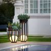 Outdoor Solar Power LED Plant Stand, Waterproof Outdoor Floor Lamp, Outdoor Garden Table, Side Table - large