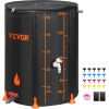 VEVOR Collapsible Rain Barrel, 100 Gallon Large Capacity, PVC Rainwater Collection System Including Spigots and Overflow Kit, Portable Water Tank Stor