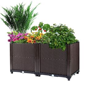 Raised Garden Bed Plant Growth Box with Self-watering System for Garden Patio Balcony Elevated Planter Box for Flowers Vegetables Herbs - 60_30_20cm