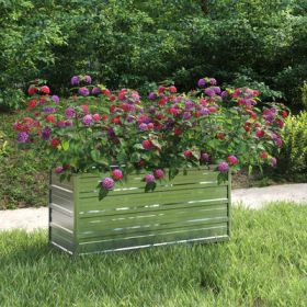 Garden Raised Bed 39.4"x15.7"x17.7" Galvanized Steel Silver - Silver