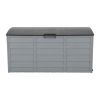 75gal 260L Outdoor Garden Plastic Storage Deck Box Chest Tools Cushions Toys Lockable Seat - as picture