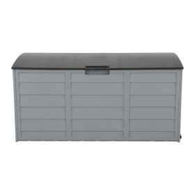 75gal 260L Outdoor Garden Plastic Storage Deck Box Chest Tools Cushions Toys Lockable Seat - as picture