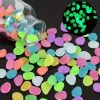 200PCS Pebbles Glowing in The Dark Aquarium Colored Light Rock, Fairy Garden Walkway Decoration Luminous Stone - Multicolor