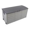 75gal 260L Outdoor Garden Plastic Storage Deck Box Chest Tools Cushions Toys Lockable Seat - as picture