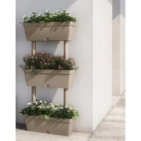 Garden Planter 3 pcs 39.4" Taupe - Taupe