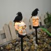 Solar Ground Plug Lights Crow Skull Floor Lamp For Halloween - style2