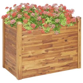 Garden Raised Bed 43.3"x23.6"x33.1" Solid Acacia Wood - Brown