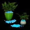 Outdoor Luminous Stones 100Pcs Glow in The Dark Pebbles Garden Moonlight Stones - blue