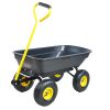 Folding car Poly Garden dump truck with steel frame, 10 inches. Pneumatic tire, 300 lb capacity body 55L black - as Pic