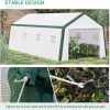 20' L x 10' W x 8' H Heavy-duty Greenhouse Walk-in Hot House with Windows and Roll Up Door;  PE Cover;  Steel Frame;  White - 001