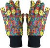 12 Pack Cotton Jersey Gloves Floral print Ladies Size. Reusable Washable Gloves with Knit Wrist. Weight Gloves. Heavy Duty Glove Liners. Protective In