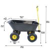 Folding car Poly Garden dump truck with steel frame, 10 inches. Pneumatic tire, black - as Pic