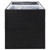 Garden Planter Black 61.8"x31.5"x31.5" Poly Rattan - Black