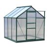 6' x 6' x 7' Polycarbonate Portable Walk-In Garden Greenhouse - Green