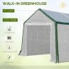 20' L x 10' W x 8' H Heavy-duty Greenhouse Walk-in Hot House with Windows and Roll Up Door;  PE Cover;  Steel Frame;  White - 001