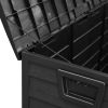 75gal 280L Outdoor Garden Plastic Storage Deck Box Chest Tools Cushions Toys Lockable Seat BLACK - as picture