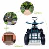 Rolling Garden Cart with Tool Tray & 360 Swivel Work Seat - KM0921