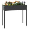 Garden Planter Anthracite 39.6"x15.9"x35.4" Galvanized Steel - Anthracite