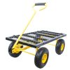 Wagon Cart Garden cart trucks make it easier to transport firewood  - Yellow+Black