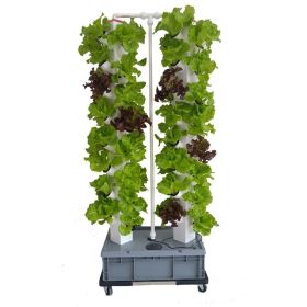 Home Garden Vertical Hydroponic Grow System Kit 7 Layers 56 Holes Aeroponics Twin Towers with Wheel for Strawberry Lettuce Herb - 7 Layers 56 Holes 2