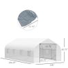 20' x 10' x 7' Tunnel Greenhouse Large Walk-In Warm House;  Roll Up Door - white