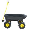 Folding car Poly Garden dump truck with steel frame, 10 inches. Pneumatic tire, 300 lb capacity body 55L black - as Pic