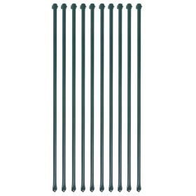 Garden Posts 10 pcs 39.4" Metal Green - Green