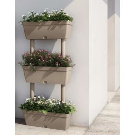 Garden Planter 6 pcs 39.4" Taupe - Taupe