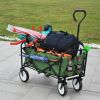 Folding Wagon Garden Shopping Beach Cart  - Green