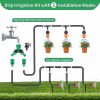 Garden Drip Irrigation Kit, 164 ft/50 m Greenhouse Micro Automatic Drip Irrigation System Kit with 1/4 in. 1/2 in. Blank Distribution Hose Hose Adjust