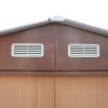 6.3' x 9.1' Outdoor Backyard Garden Metal Storage Shed for Utility Tool Storage - coffee