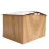 6' x 8' Outdoor Backyard Garden Metal Storage Shed for Utility Tool Storage - Coffee - Coffee